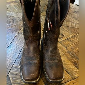 Cody James- Brother & sons mens scratch Mexico flag boots broad square toe